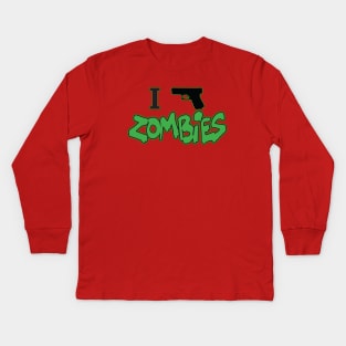 I Shoot Zombies Kids Long Sleeve T-Shirt